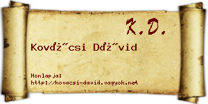 Kovácsi Dávid névjegykártya