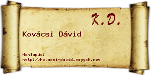 Kovácsi Dávid névjegykártya