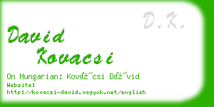 david kovacsi business card